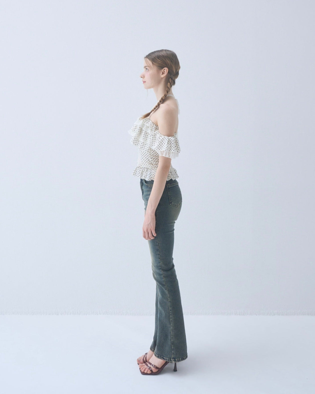 Dot frill blouse – YILON