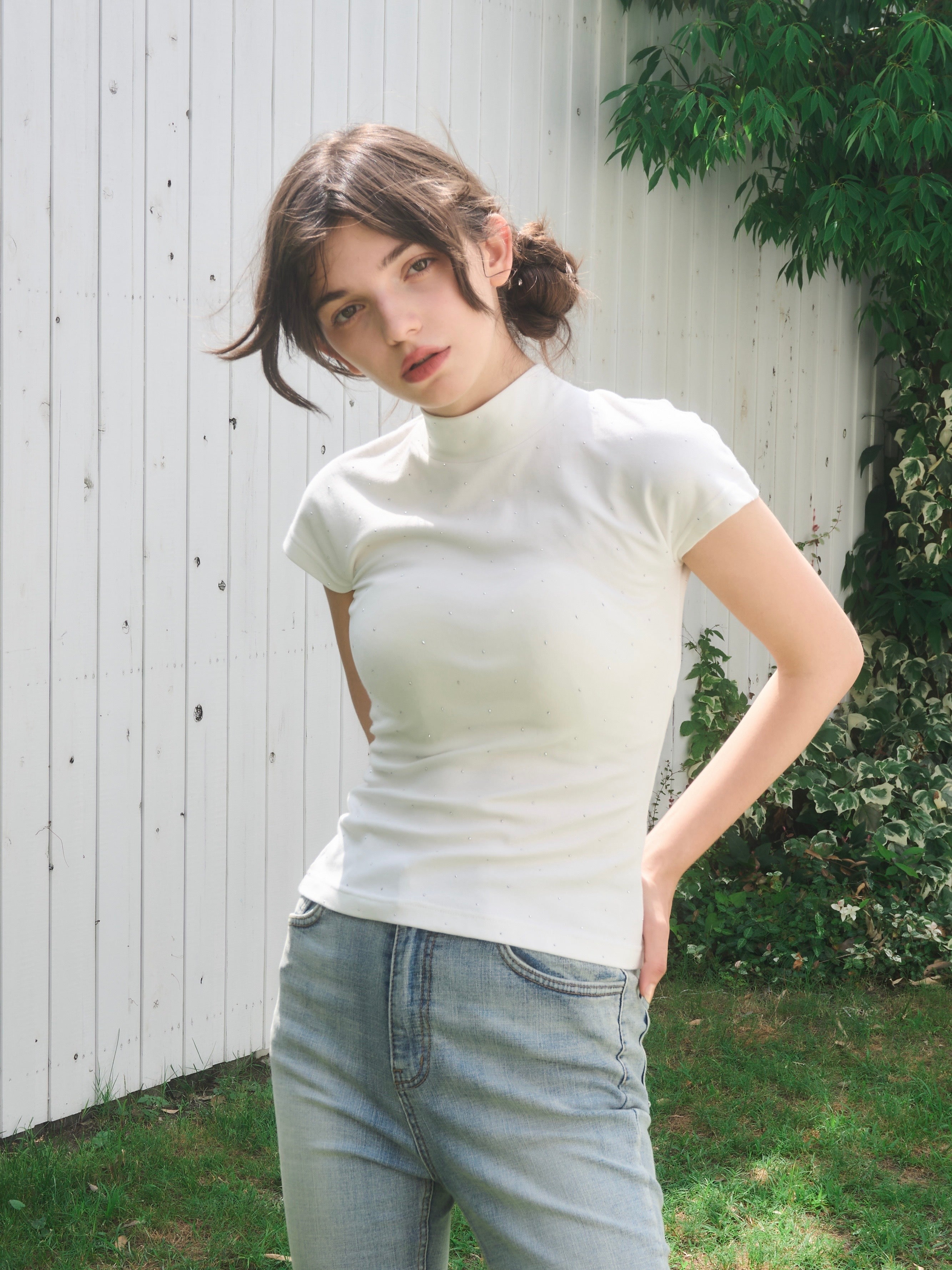 French sleeve bijou tee – YILON