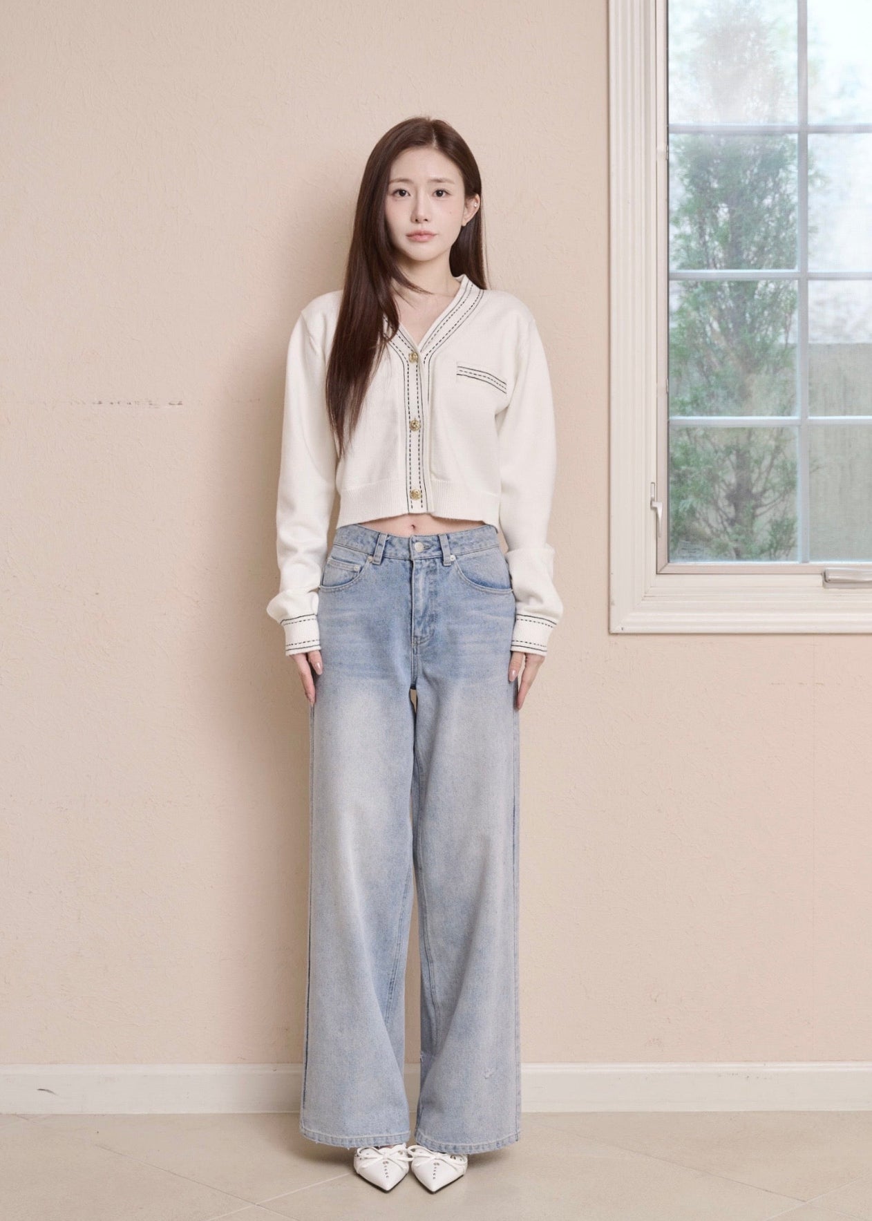 BI-COLOR STITCH CARDIGAN – YILON