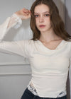 BACK RIBBON LACE TEE