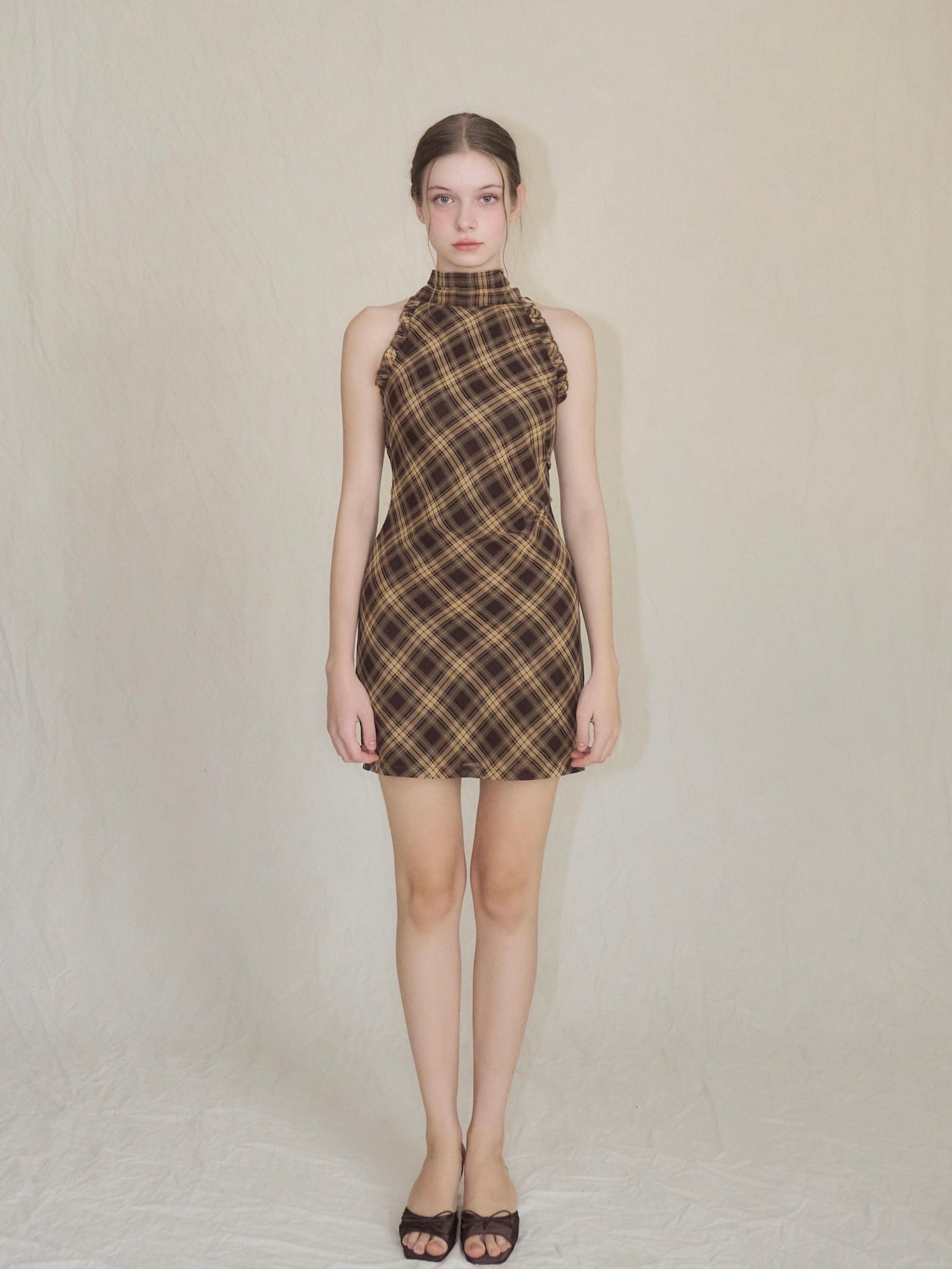 YILON MADE イロンDOLCE CHECK OP ワンピース NAVY Dolce check op – YILON