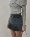 Belt check mini skirt
