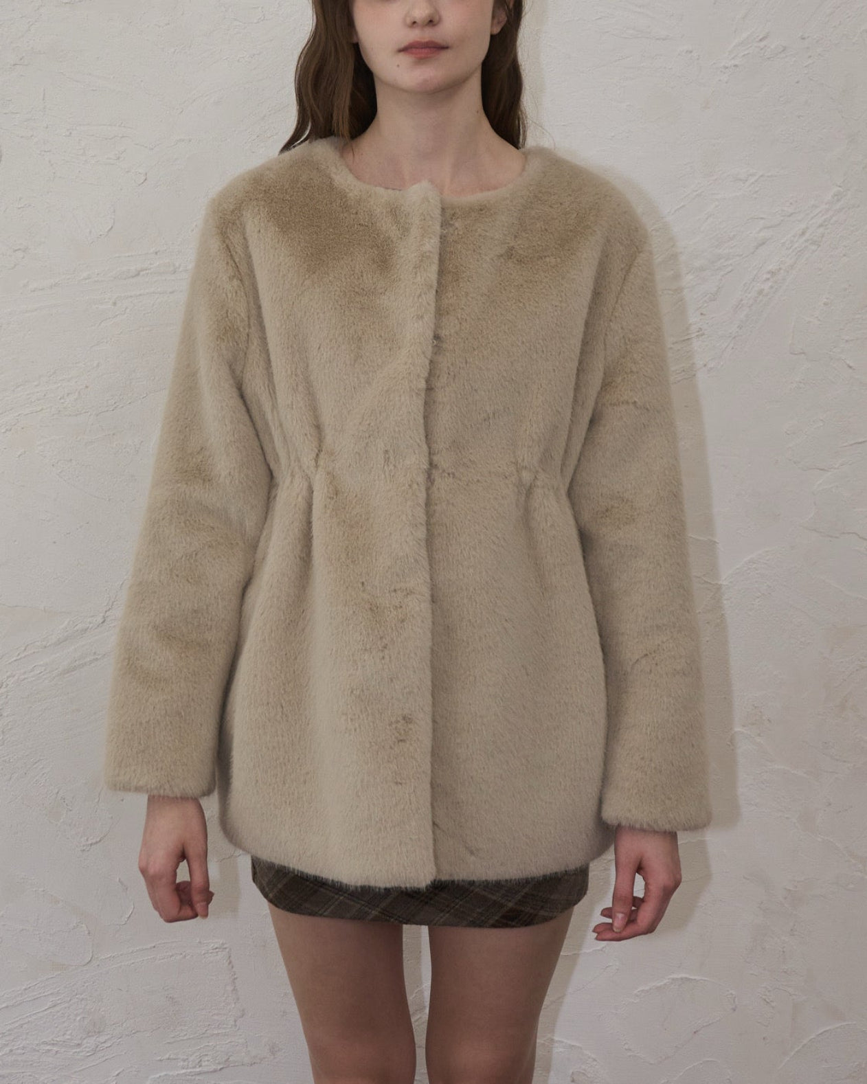 ジャケット・アウター YILON Waistmark eco fur coat BLACK ジャケット・アウター YILON Waistmark eco fur coat BLACK ゆ*