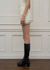 SUEDE FRILL MINI SKIRT