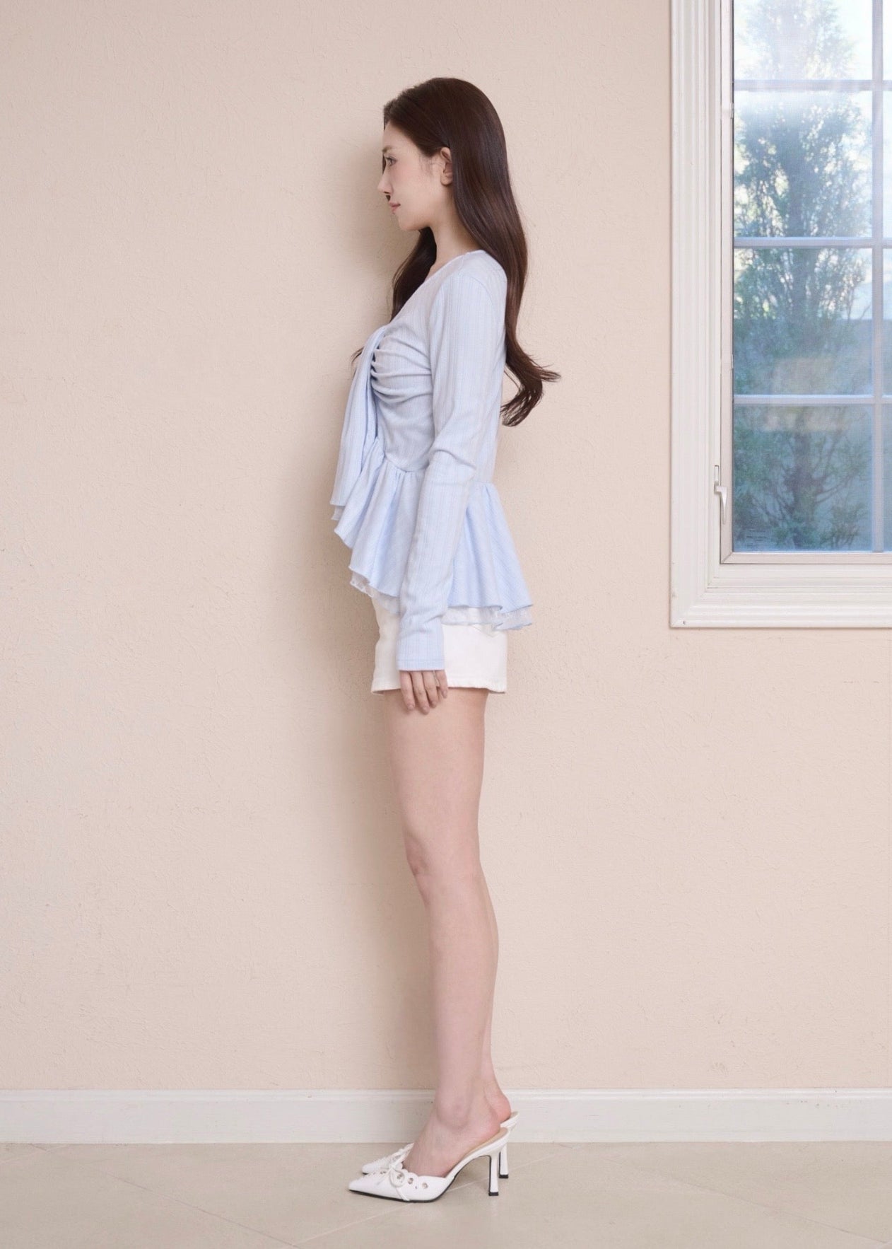 TIE PEPLUM LACE BLOUSE – YILON