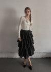 Tiered dot skirt