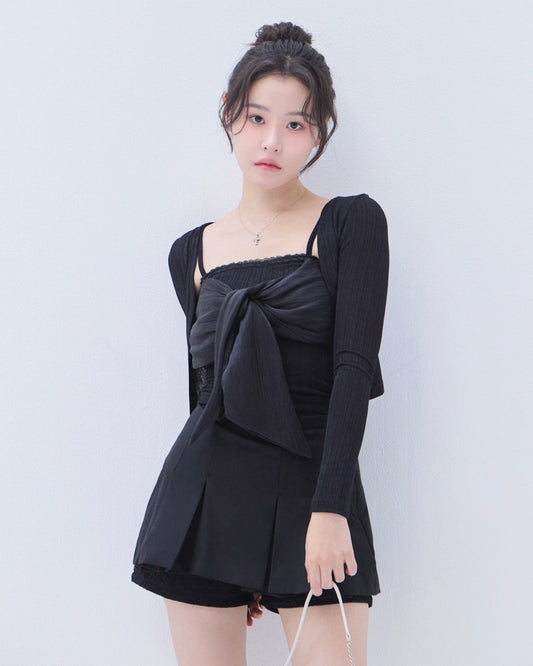 Lace pleats pants skirt