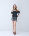 Dot frill blouse