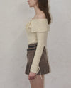 Belt check mini skirt