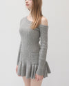One shoulder cable knit op