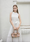 HALTER NECK TIERED MAXI DRESS
