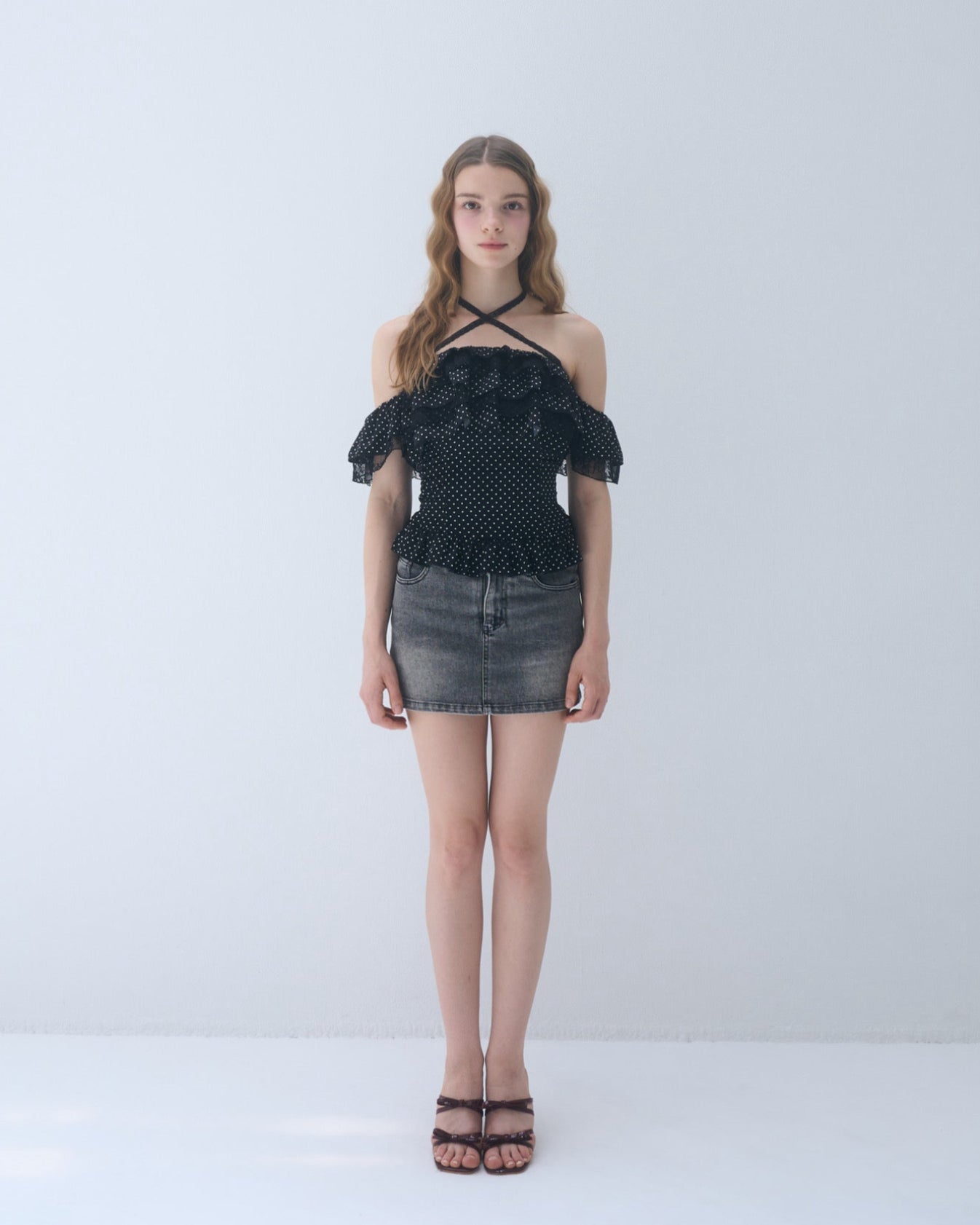 トップス yilon DOT FRILL BLOUSE Dot frill blouse – YILON