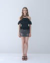 Dot frill blouse