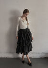 Tiered dot skirt