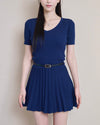 PLEATED KNIT OP