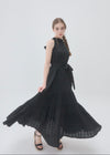 HALTER NECK TIERED MAXI DRESS