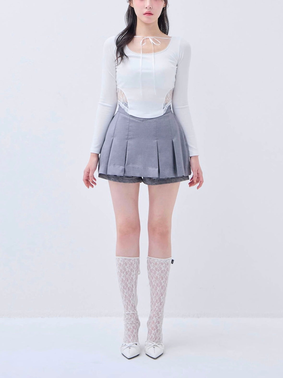 Lace pleats pants skirt – YILON