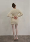 Holiday fluffy knit ensemble