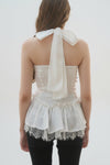 HALTER-NECK PEPLUM BLOUSE