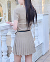 PLEATED KNIT OP