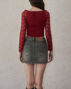 Flower lace blouse
