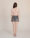 Wash denim mini skirt