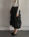 Tiered dot skirt