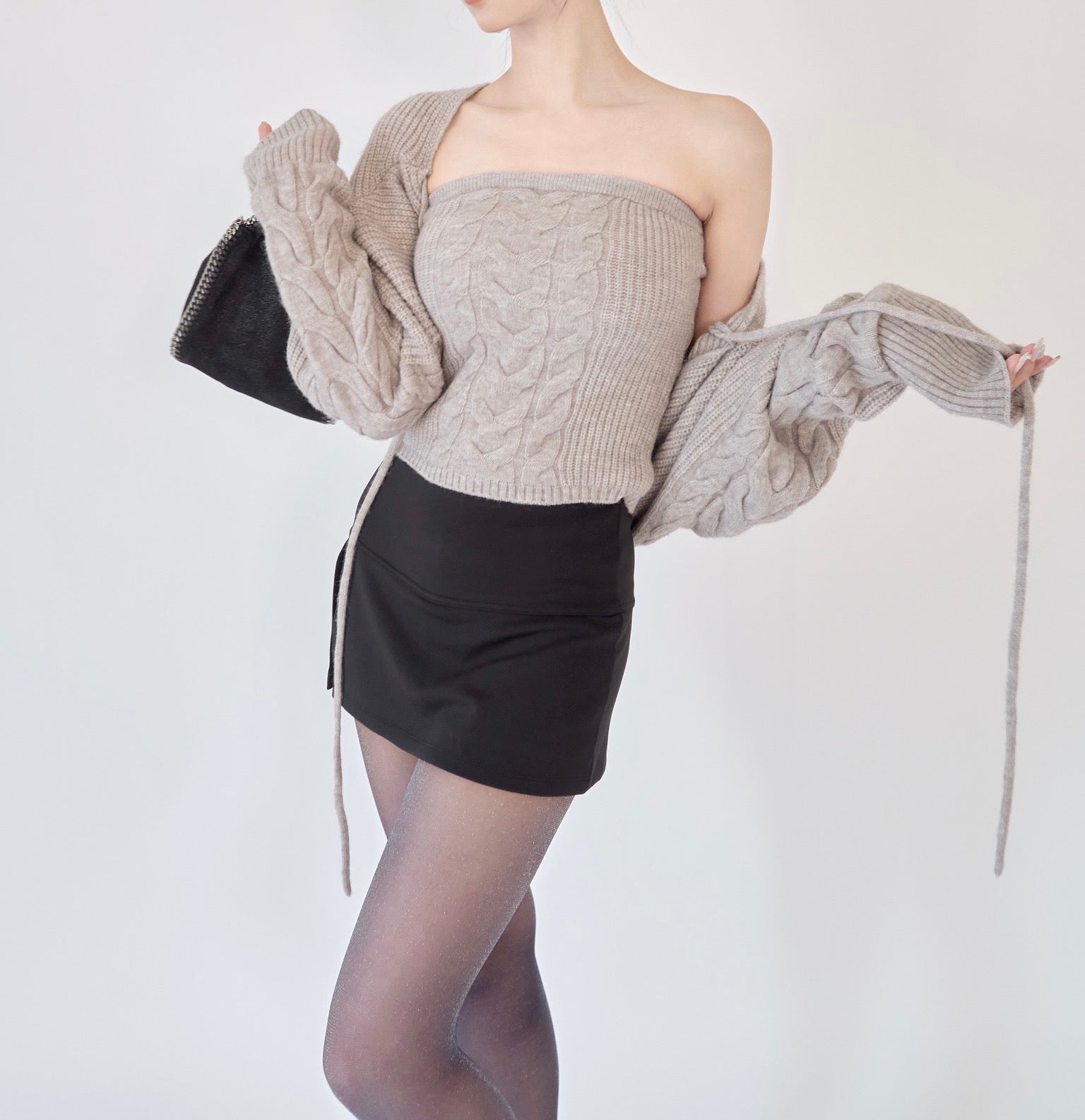 トップス YILON CABLE KNIT BOLERO BARE SET Cable knit bolero bare set – YILON