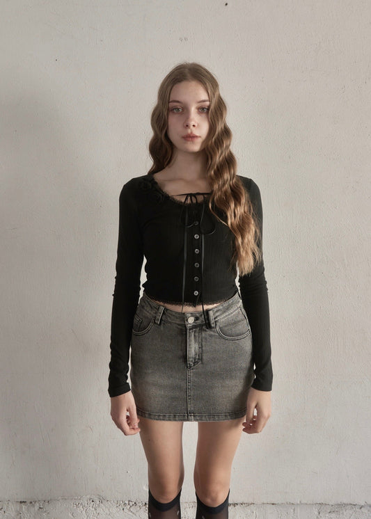 Rose ribbon cardigan