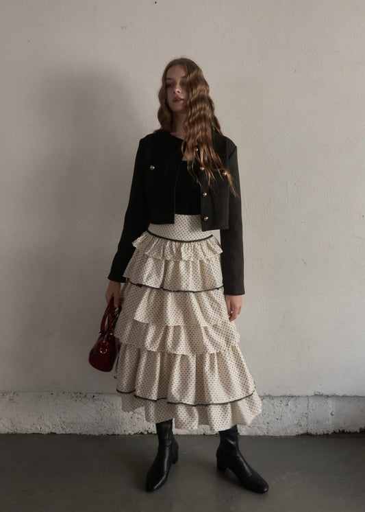 Tiered dot skirt