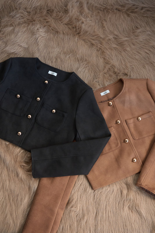 Crop suède jacket