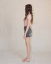 Wash denim mini skirt