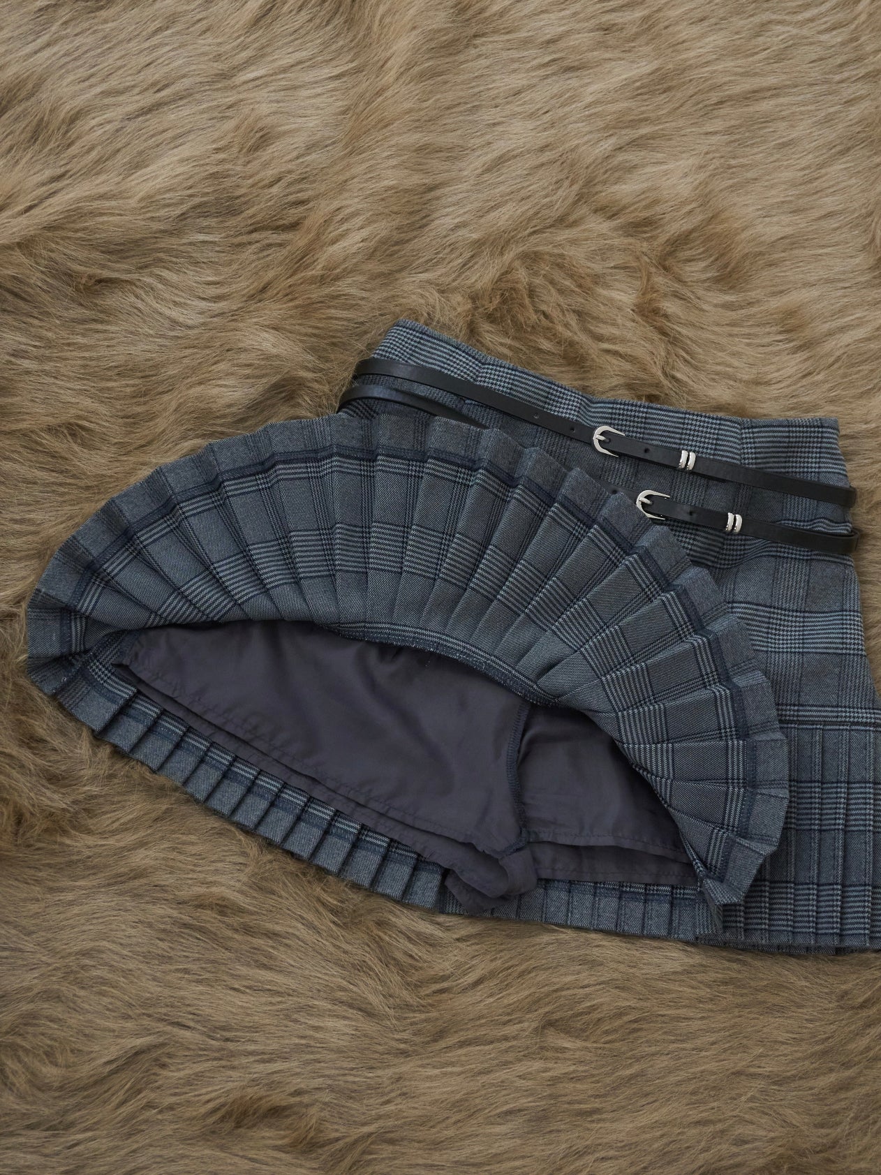 Belt check mini skirt – YILON