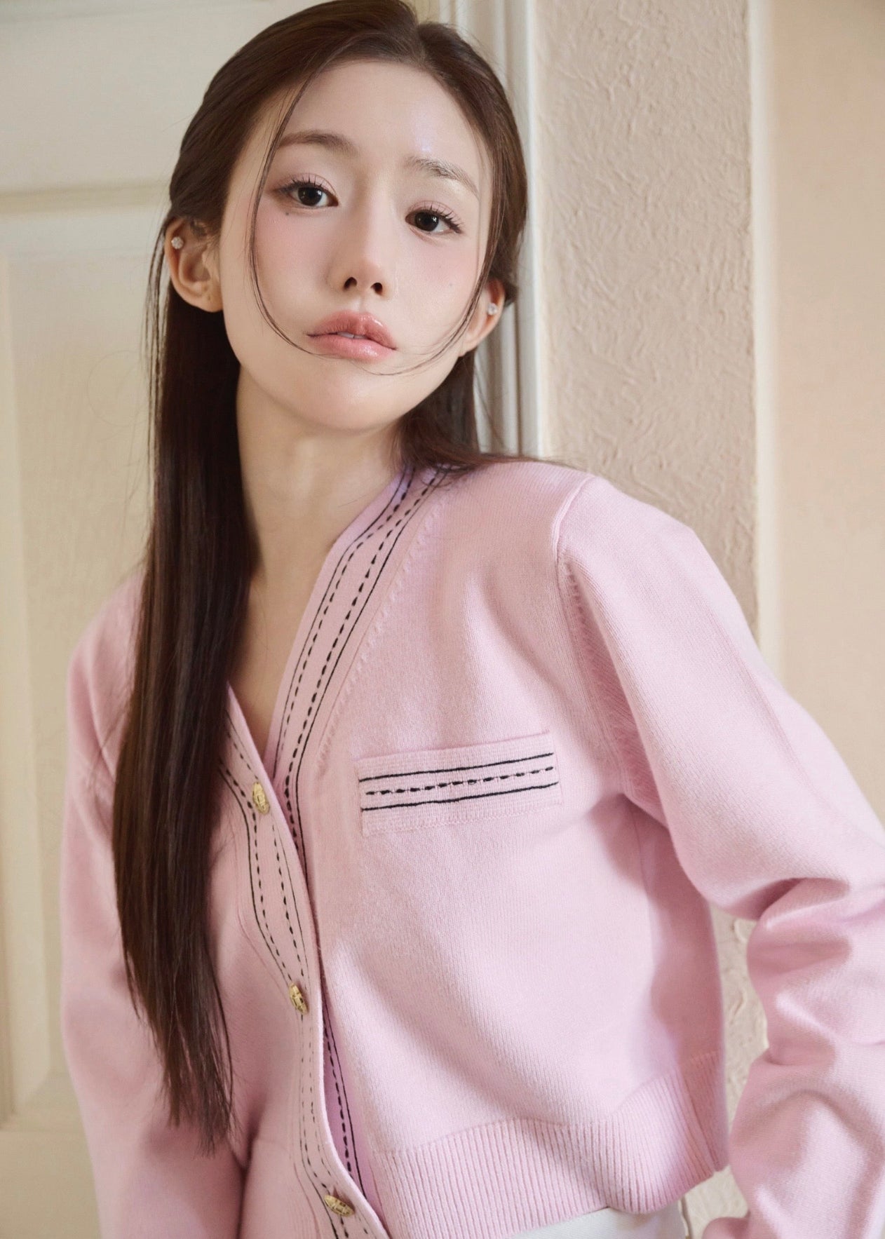 BI-COLOR STITCH CARDIGAN – YILON