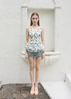 HALTER-NECK PEPLUM BLOUSE