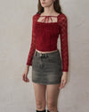 Flower lace blouse