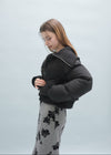 Rib collar puffer jacket