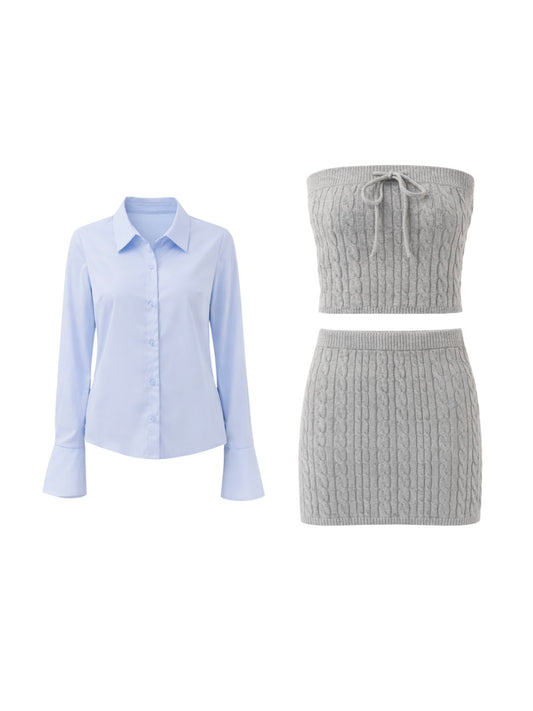 Cable bustier layered Set