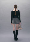 Gather lace tee