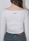 Gather lace tee