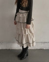 Tiered dot skirt