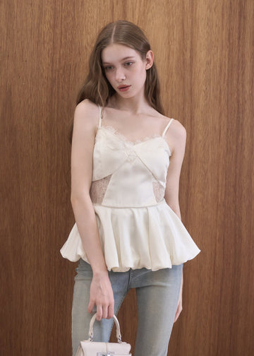 BALLOON LACE CAMI TOP