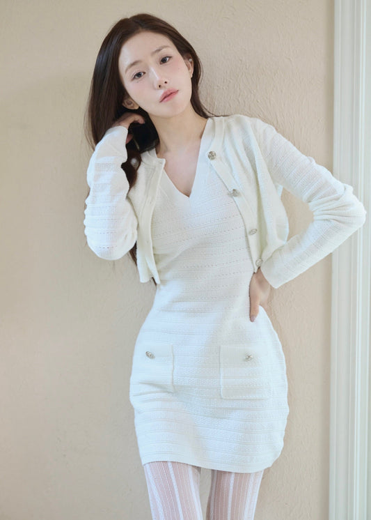 SUMMER KNIT BORDER CARDIGAN