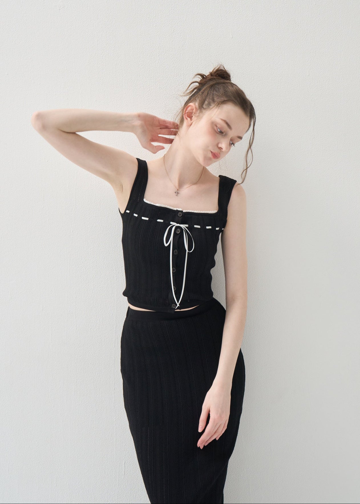 ワンピース BICOLOR RIBBON KNIT SETUP yilon BICOLOR RIBBON KNIT SETUP – YILON