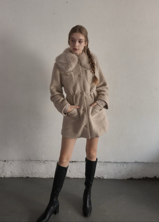 Fur collar classical coat