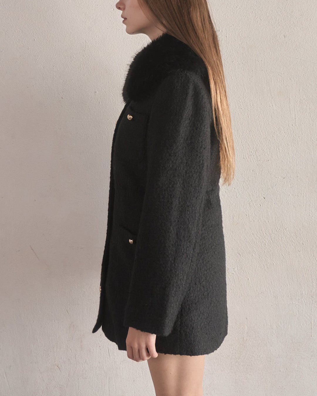 Fur collar classical coat – YILON