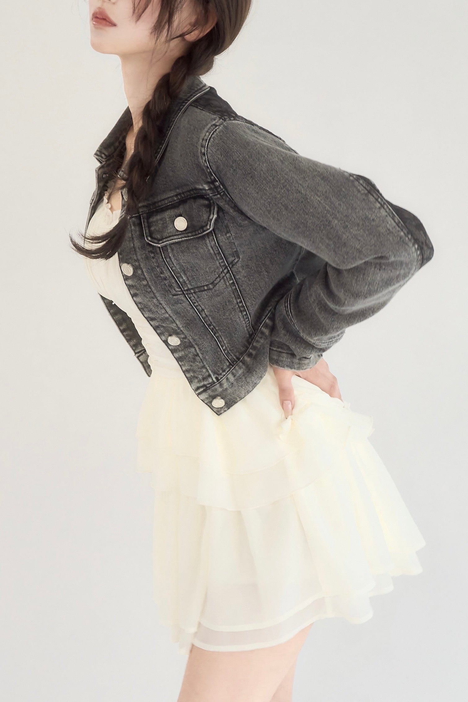 福袋売れ残りセール Blossom lace denim jacket – YILON ジャケット・アウター
