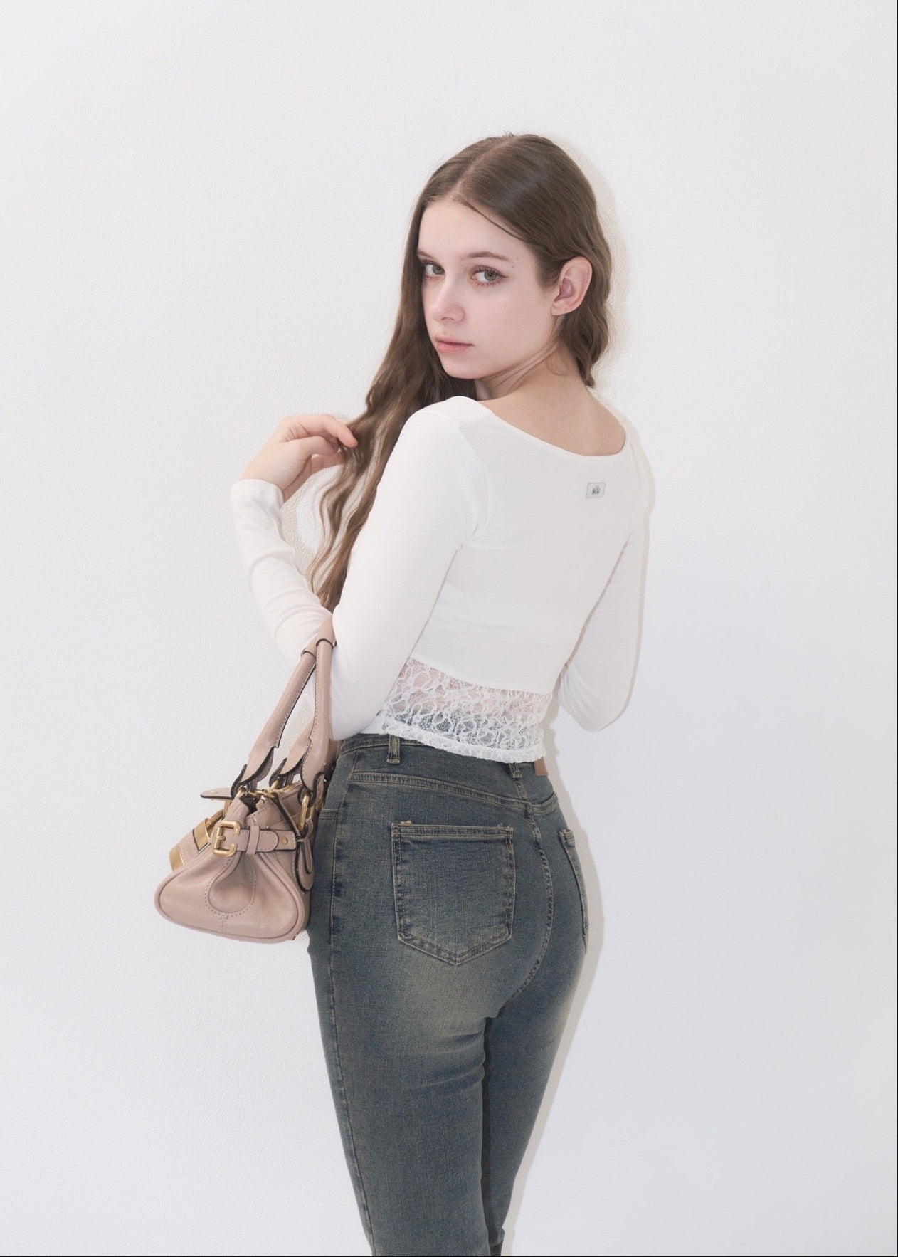 Gather lace tee – YILON
