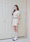 PLEATED KNIT OP