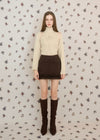 SUEDE FRILL MINI SKIRT